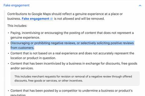 Google Review Guidelines Updated To Disallow Discouraging Negative Or Selectively Solicit Positive..